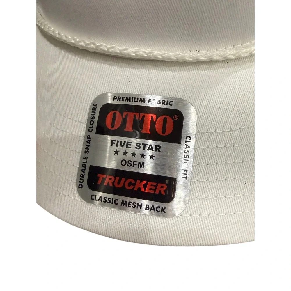 Otto Trucker Hat Snapback White Rope Cap Mesh Back OSFM‎ Palm Beach